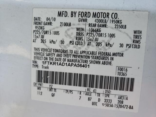 Photo 9 VIN: 1FTKR1AD1APA56401 - FORD RANGER 