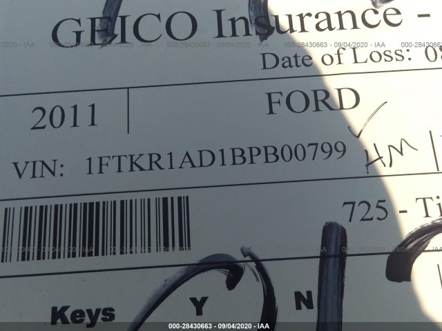 Photo 8 VIN: 1FTKR1AD1BPB00799 - FORD RANGER 