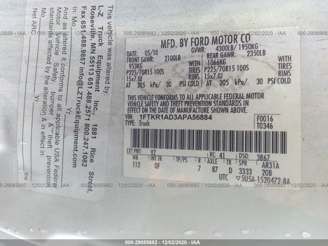 Photo 8 VIN: 1FTKR1AD3APA56884 - FORD RANGER 