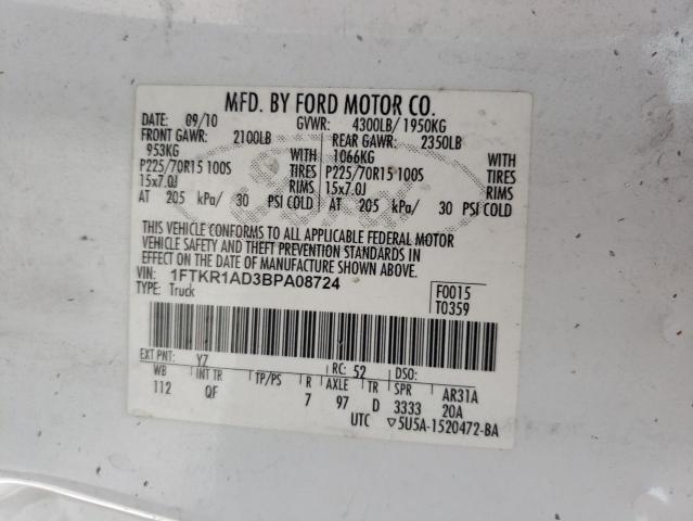 Photo 9 VIN: 1FTKR1AD3BPA08724 - FORD RANGER 