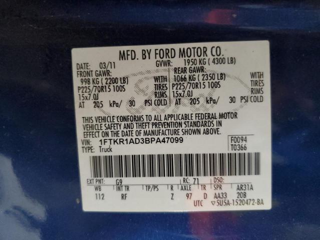 Photo 11 VIN: 1FTKR1AD3BPA47099 - FORD RANGER 