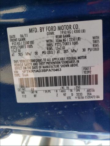 Photo 9 VIN: 1FTKR1AD3BPA70463 - FORD RANGER 