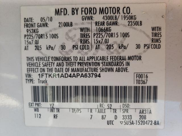 Photo 7 VIN: 1FTKR1AD4APA63794 - FORD RANGER 