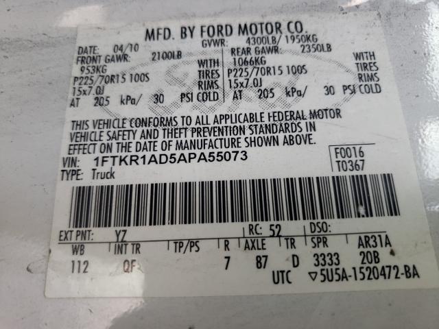 Photo 9 VIN: 1FTKR1AD5APA55073 - FORD RANGER 