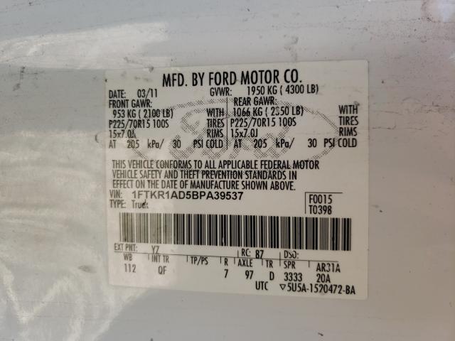 Photo 9 VIN: 1FTKR1AD5BPA39537 - FORD RANGER 