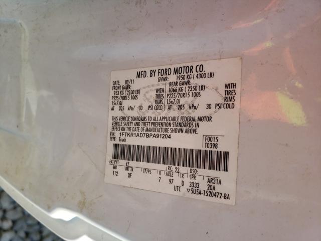 Photo 9 VIN: 1FTKR1AD7BPA91204 - FORD RANGER 