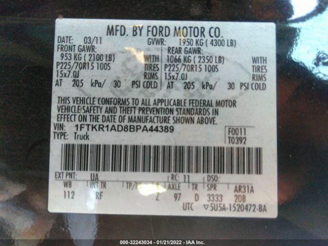 Photo 8 VIN: 1FTKR1AD8BPA44389 - FORD RANGER 