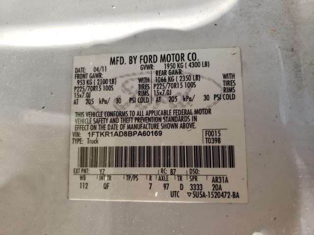 Photo 9 VIN: 1FTKR1AD8BPA60169 - FORD RANGER 