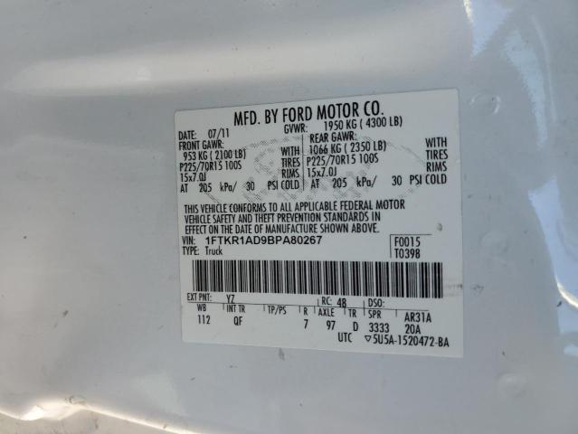 Photo 12 VIN: 1FTKR1AD9BPA80267 - FORD RANGER 