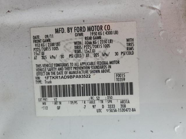 Photo 9 VIN: 1FTKR1AD9BPA93522 - FORD RANGER 