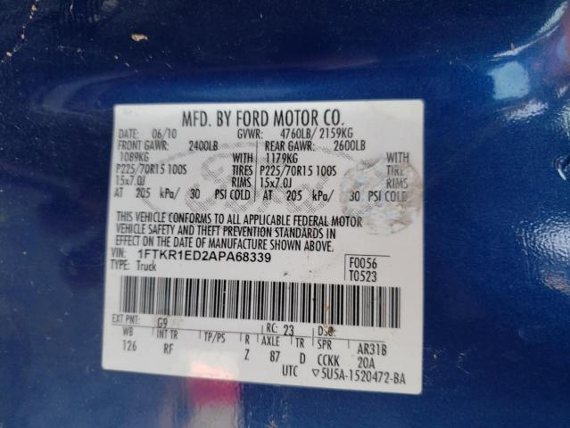 Photo 9 VIN: 1FTKR1ED2APA68339 - FORD RANGER SUP 