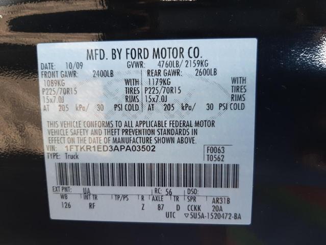 Photo 9 VIN: 1FTKR1ED3APA03502 - FORD RANGER SUP 