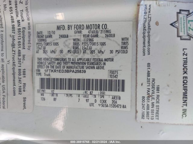 Photo 8 VIN: 1FTKR1ED3BPA25839 - FORD RANGER 