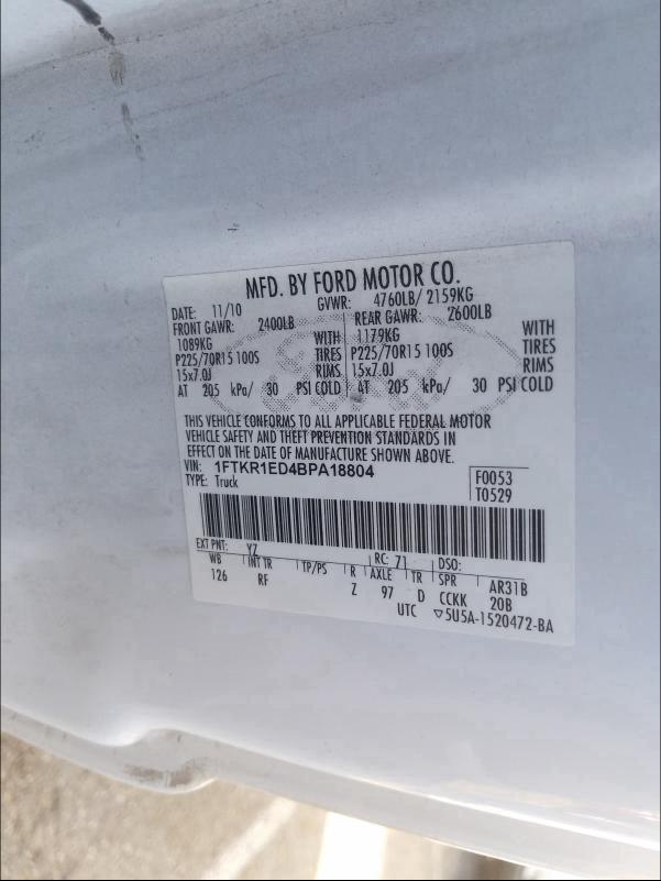 Photo 9 VIN: 1FTKR1ED4BPA18804 - FORD RANGER SUP 