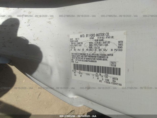 Photo 8 VIN: 1FTKR1ED4BPA88609 - FORD RANGER 