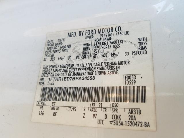 Photo 9 VIN: 1FTKR1ED7BPA34558 - FORD RANGER SUP 