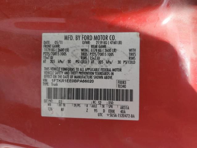 Photo 12 VIN: 1FTKR1EE0BPA66020 - FORD RANGER SUP 