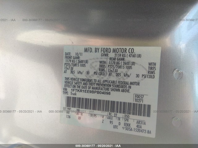 Photo 8 VIN: 1FTKR1EE9BPB04098 - FORD RANGER 