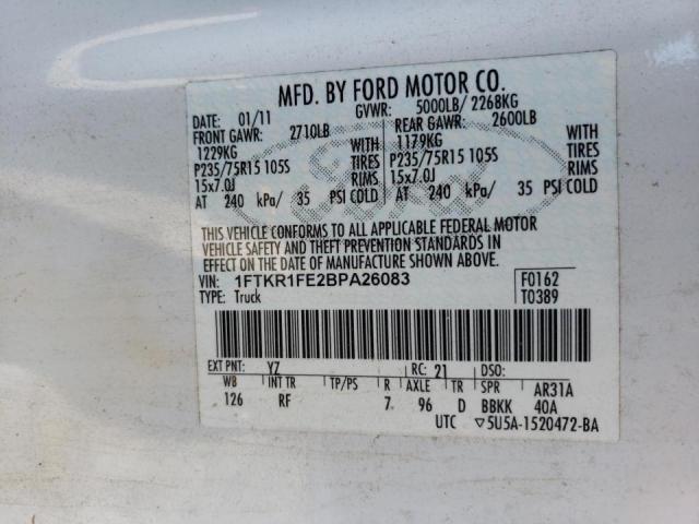 Photo 9 VIN: 1FTKR1FE2BPA26083 - FORD RANGER SUP 