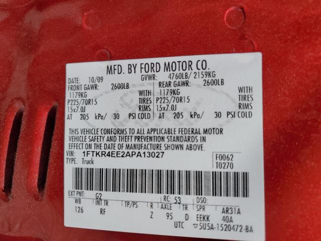 Photo 11 VIN: 1FTKR4EE2APA13027 - FORD RANGER 