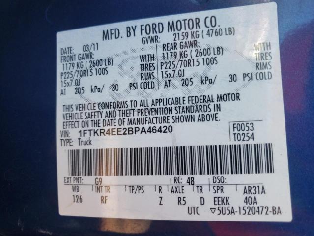 Photo 9 VIN: 1FTKR4EE2BPA46420 - FORD RANGER SUP 