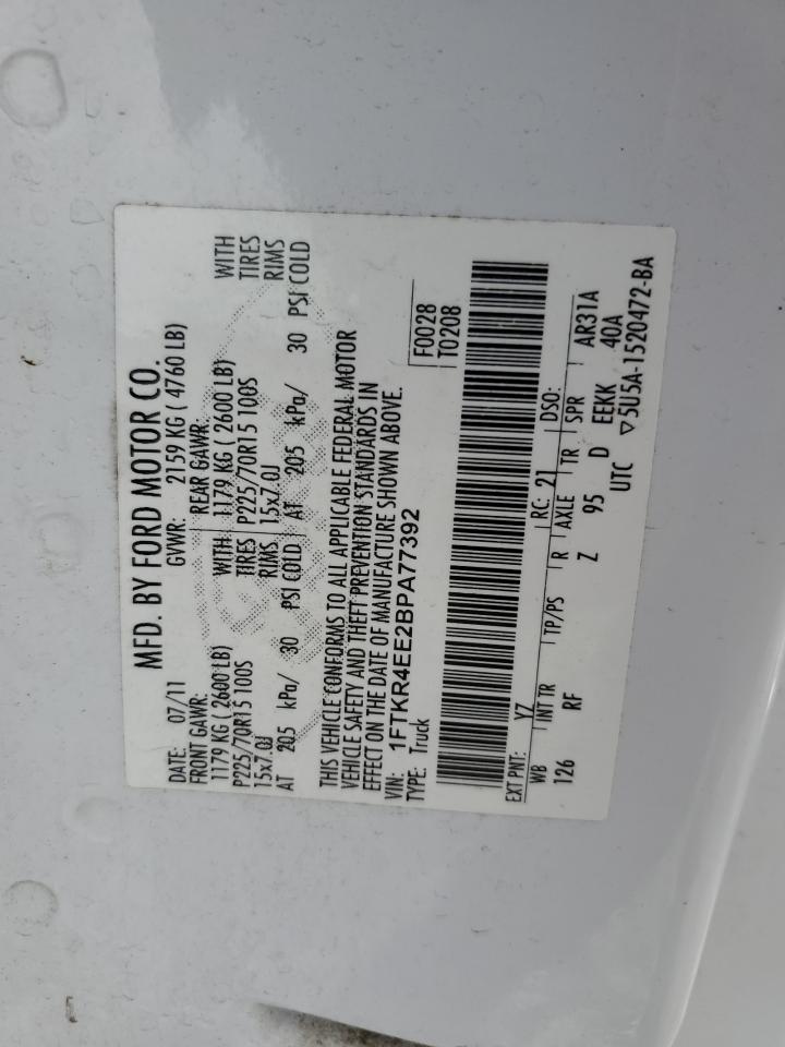 Photo 12 VIN: 1FTKR4EE2BPA77392 - FORD RANGER 