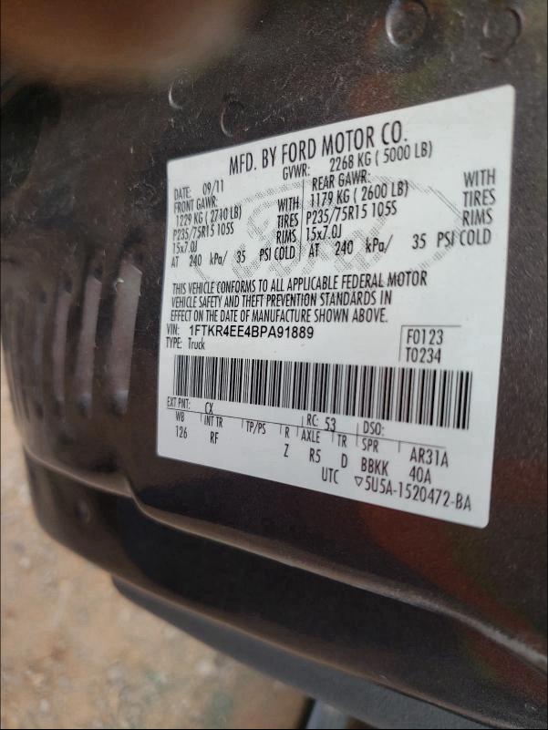 Photo 9 VIN: 1FTKR4EE4BPA91889 - FORD RANGER SUP 