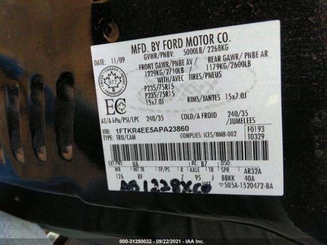 Photo 8 VIN: 1FTKR4EE5APA23860 - FORD RANGER 