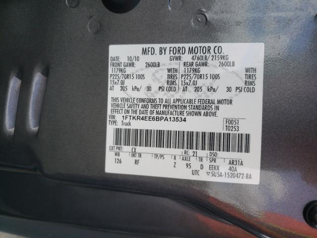 Photo 9 VIN: 1FTKR4EE6BPA13534 - FORD RANGER SUP 