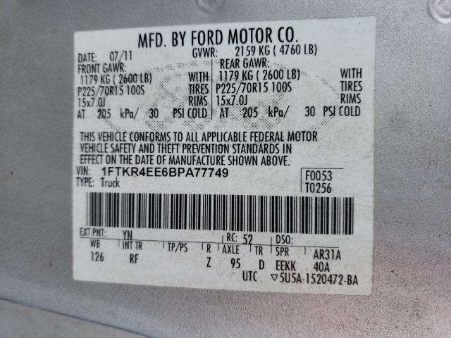 Photo 9 VIN: 1FTKR4EE6BPA77749 - FORD RANGER SUP 