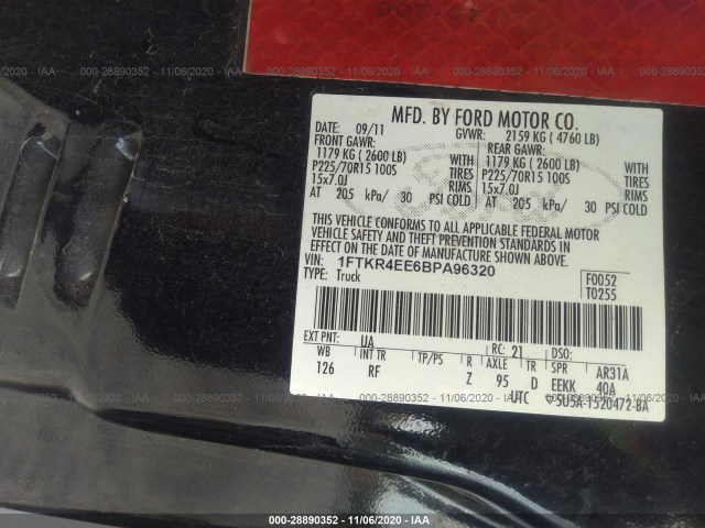 Photo 8 VIN: 1FTKR4EE6BPA96320 - FORD RANGER 