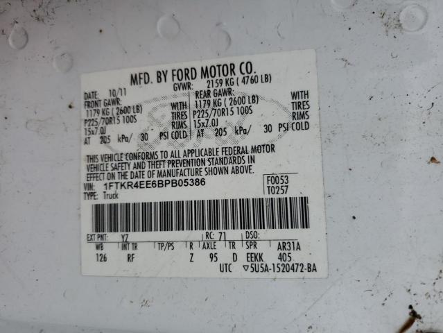 Photo 11 VIN: 1FTKR4EE6BPB05386 - FORD RANGER 