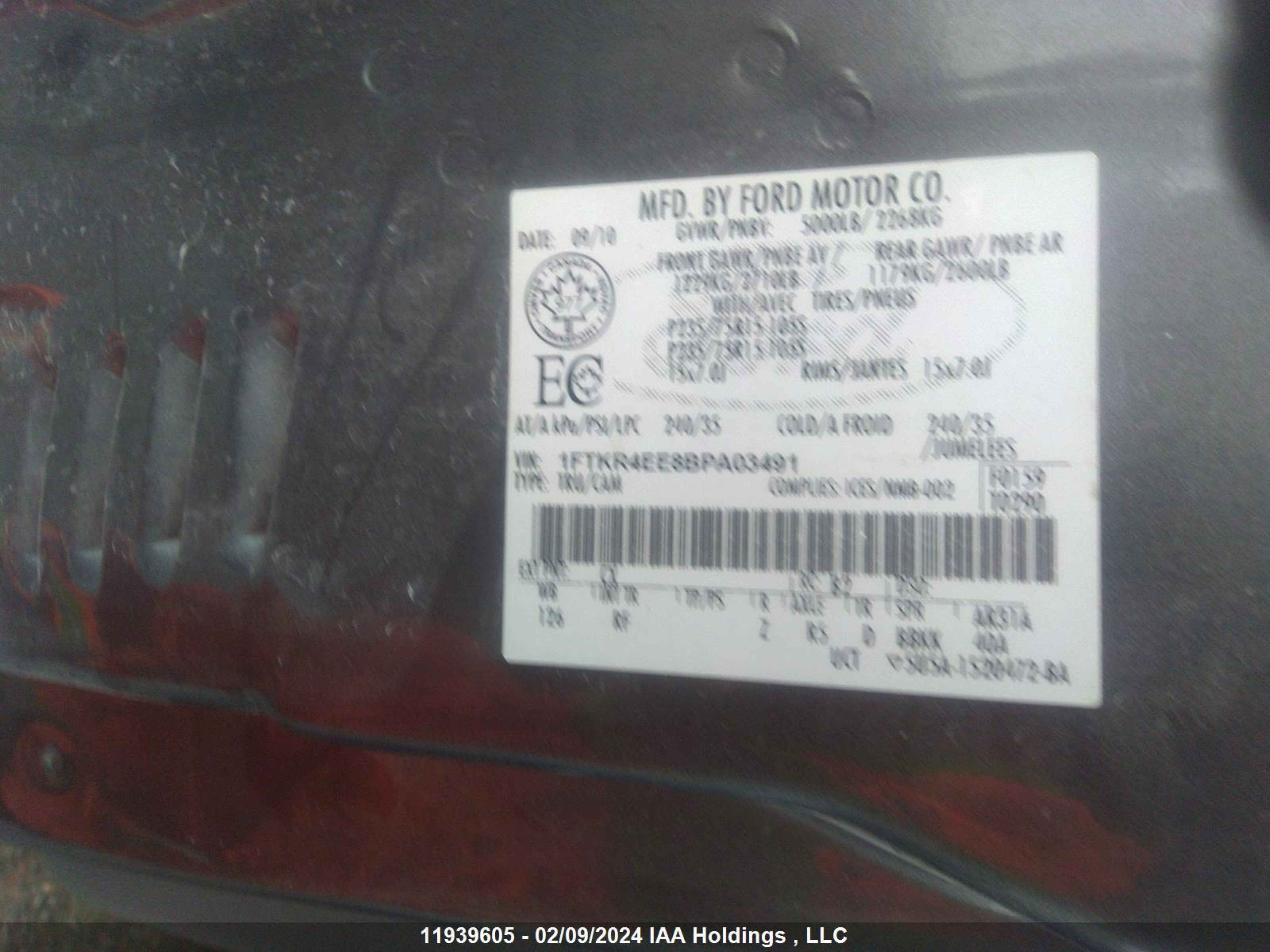 Photo 8 VIN: 1FTKR4EE8BPA03491 - FORD RANGER 