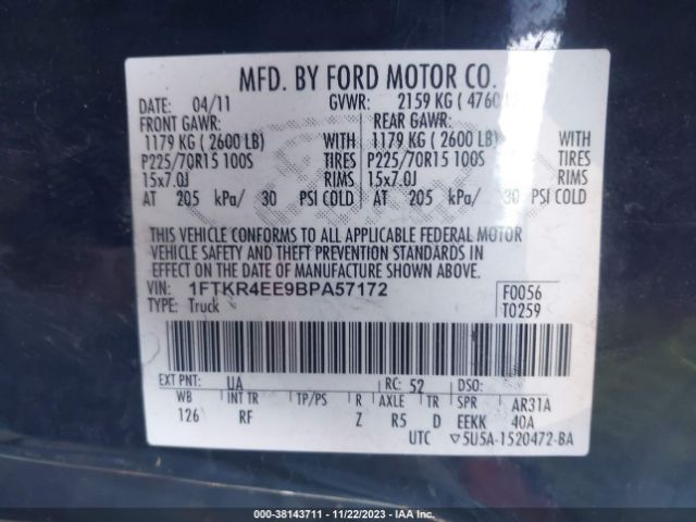 Photo 8 VIN: 1FTKR4EE9BPA57172 - FORD RANGER 