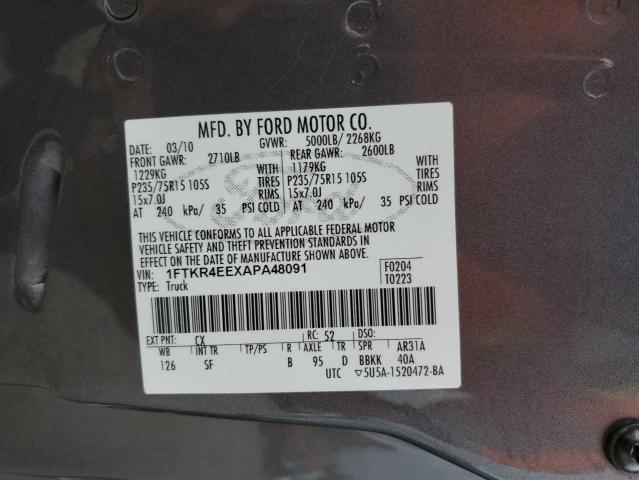 Photo 11 VIN: 1FTKR4EEXAPA48091 - FORD RANGER SUP 