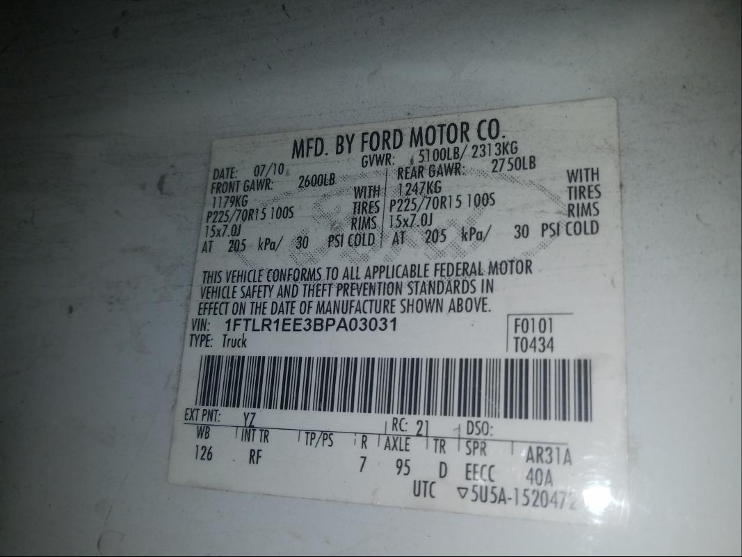 Photo 9 VIN: 1FTLR1EE3BPA03031 - FORD RANGER SUP 