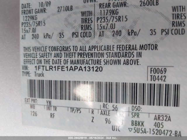 Photo 8 VIN: 1FTLR1FE1APA13120 - FORD RANGER 