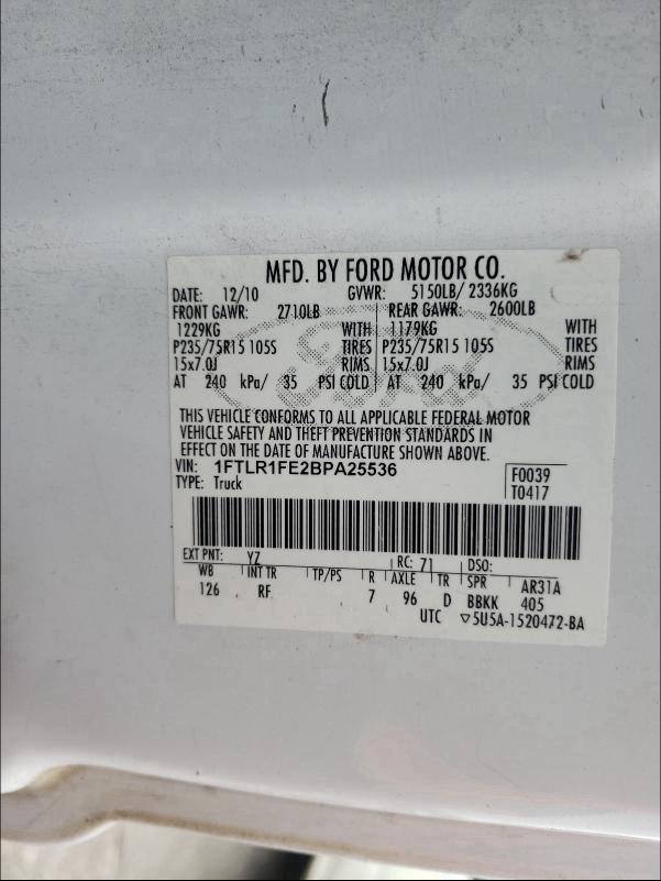 Photo 9 VIN: 1FTLR1FE2BPA25536 - FORD RANGER SUP 