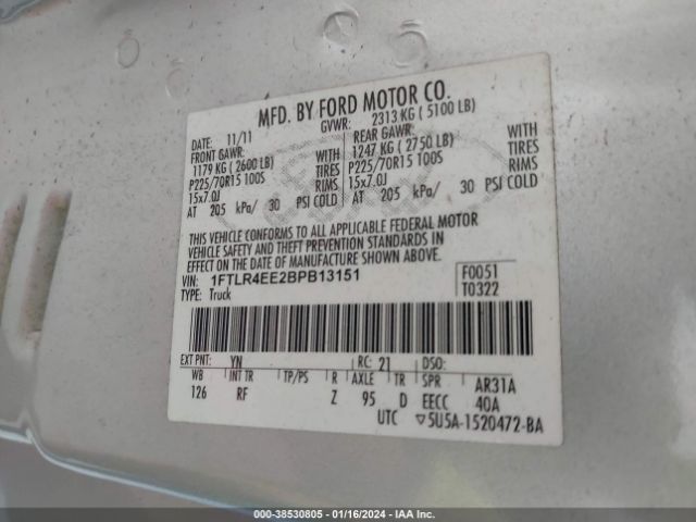 Photo 8 VIN: 1FTLR4EE2BPB13151 - FORD RANGER 