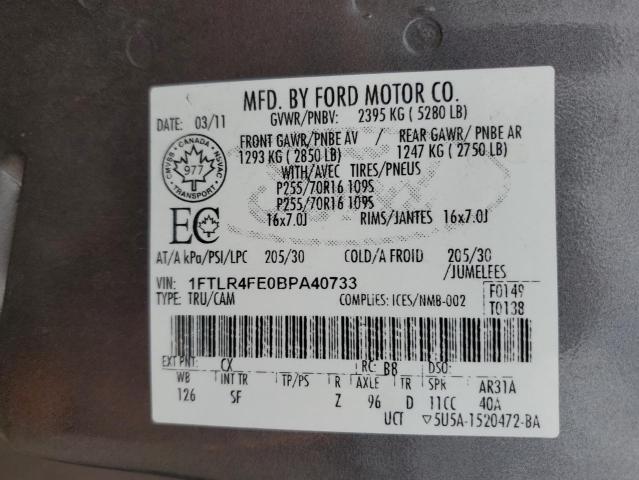 Photo 11 VIN: 1FTLR4FE0BPA40733 - FORD RANGER SUP 