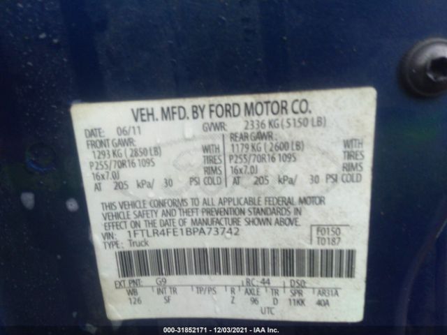 Photo 8 VIN: 1FTLR4FE1BPA73742 - FORD RANGER 