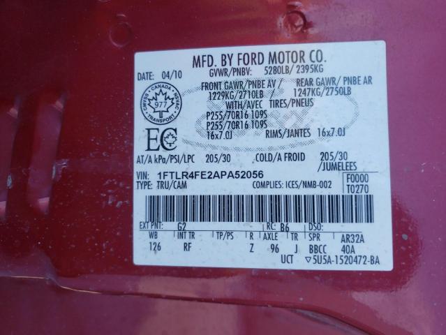 Photo 11 VIN: 1FTLR4FE2APA52056 - FORD RANGER SUP 