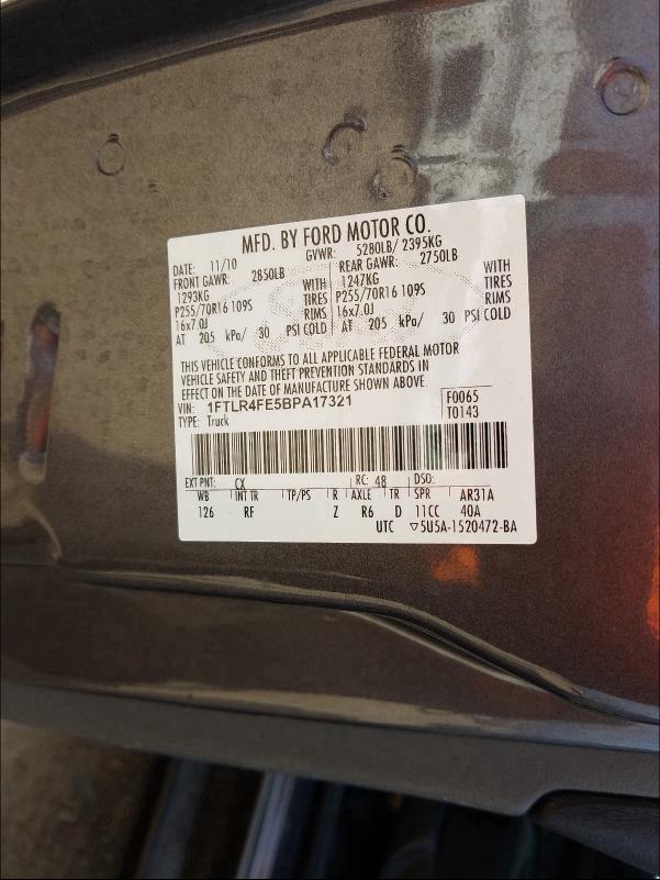 Photo 9 VIN: 1FTLR4FE5BPA17321 - FORD RANGER SUP 