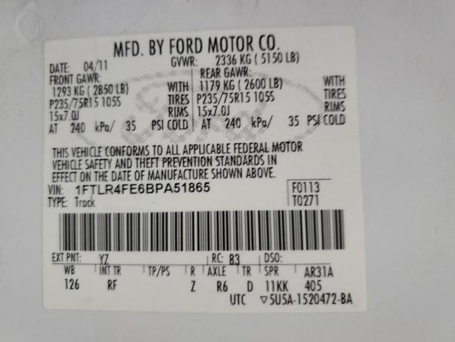 Photo 12 VIN: 1FTLR4FE6BPA51865 - FORD RANGER SUP 