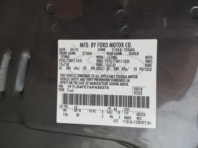 Photo 9 VIN: 1FTLR4FE7APA59374 - FORD RANGER SUP 