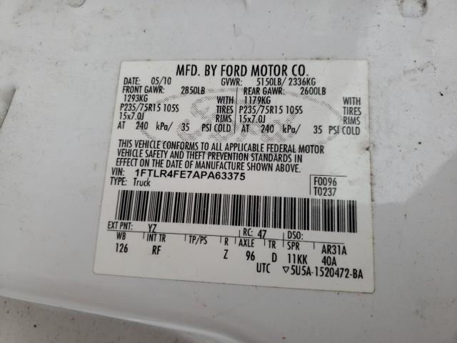 Photo 9 VIN: 1FTLR4FE7APA63375 - FORD RANGER SUP 