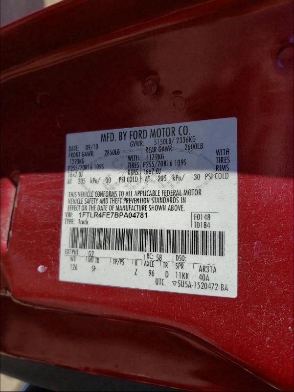 Photo 9 VIN: 1FTLR4FE7BPA04781 - FORD RANGER SUP 