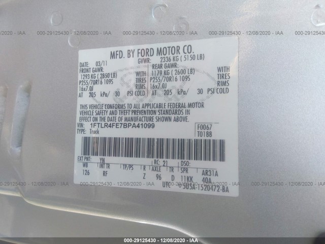 Photo 8 VIN: 1FTLR4FE7BPA41099 - FORD RANGER 