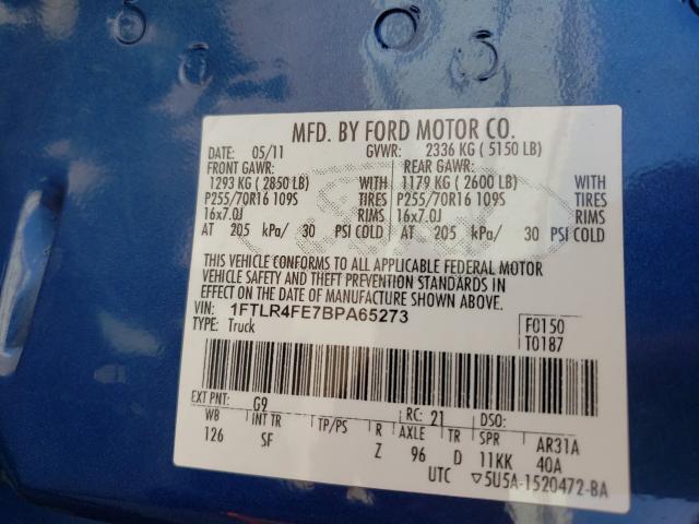 Photo 9 VIN: 1FTLR4FE7BPA65273 - FORD RANGER SUP 