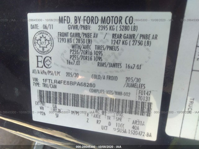 Photo 8 VIN: 1FTLR4FE8BPA68280 - FORD RANGER 